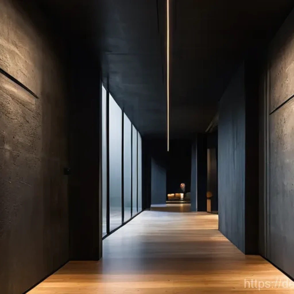 전시회에 적합한 설치 예술 공간 설계 - **Prompt 1: The Evocative Entryway to an Art Installation**
    "A dimly lit, architecturally striki...