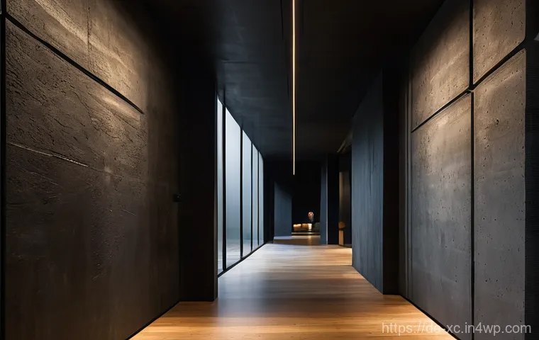 전시회에 적합한 설치 예술 공간 설계 - **Prompt 1: The Evocative Entryway to an Art Installation**
"A dimly lit, architecturally striki...