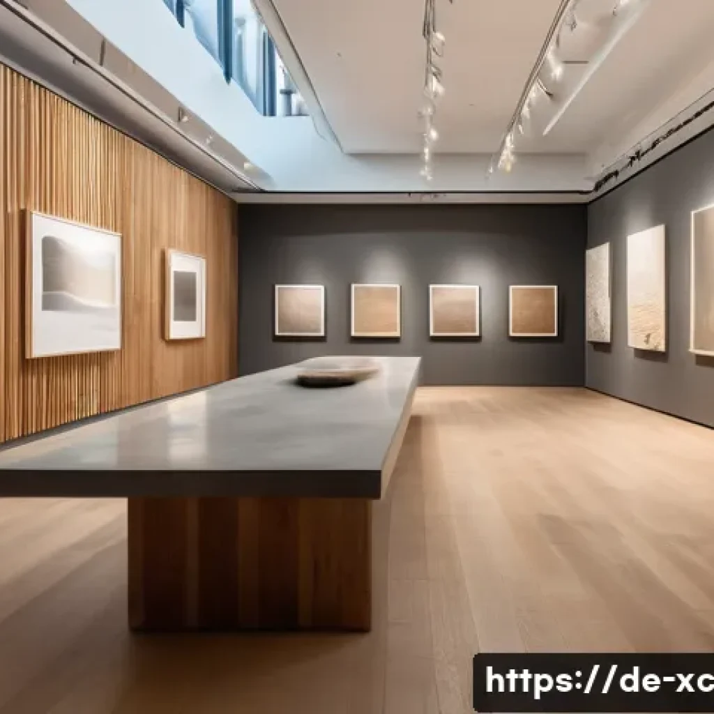 예술가를 위한 설치 공간 활용법 - A spacious contemporary art gallery interior with very high ceilings, featuring a large-scale sculpt...