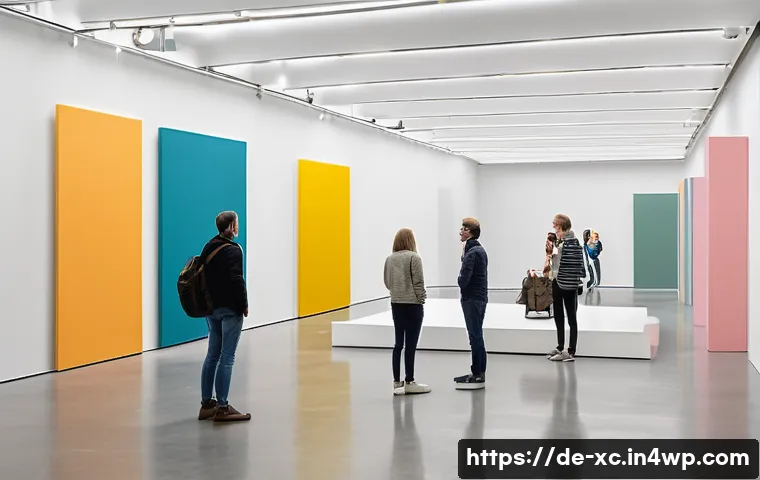 실패한 설치 예술 공간 사례와 교훈 - A contemporary art installation space in a modern German museum, featuring a large, immersive room w...